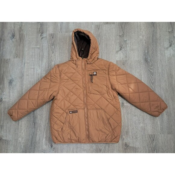 Canada Workgear Jacket Women's Brown Heavy Outdoor Pocket Hood Size XL
